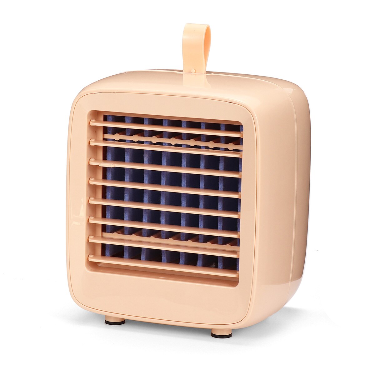 Mini klimaanlæg bærbar luftkøler 200ml vandtank hjem personligt rum køler blæser usb desktop køleventilatorer 2 speed: Lysebrun