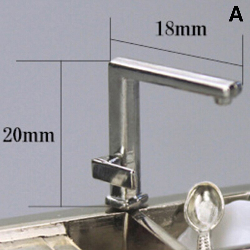 1/12 Dollhouse Mini Bad Kraan Simulatie Water Tap Model Meubels Speelgoed voor Poppenhuis Decoratie Miniatuur Accessoires: A