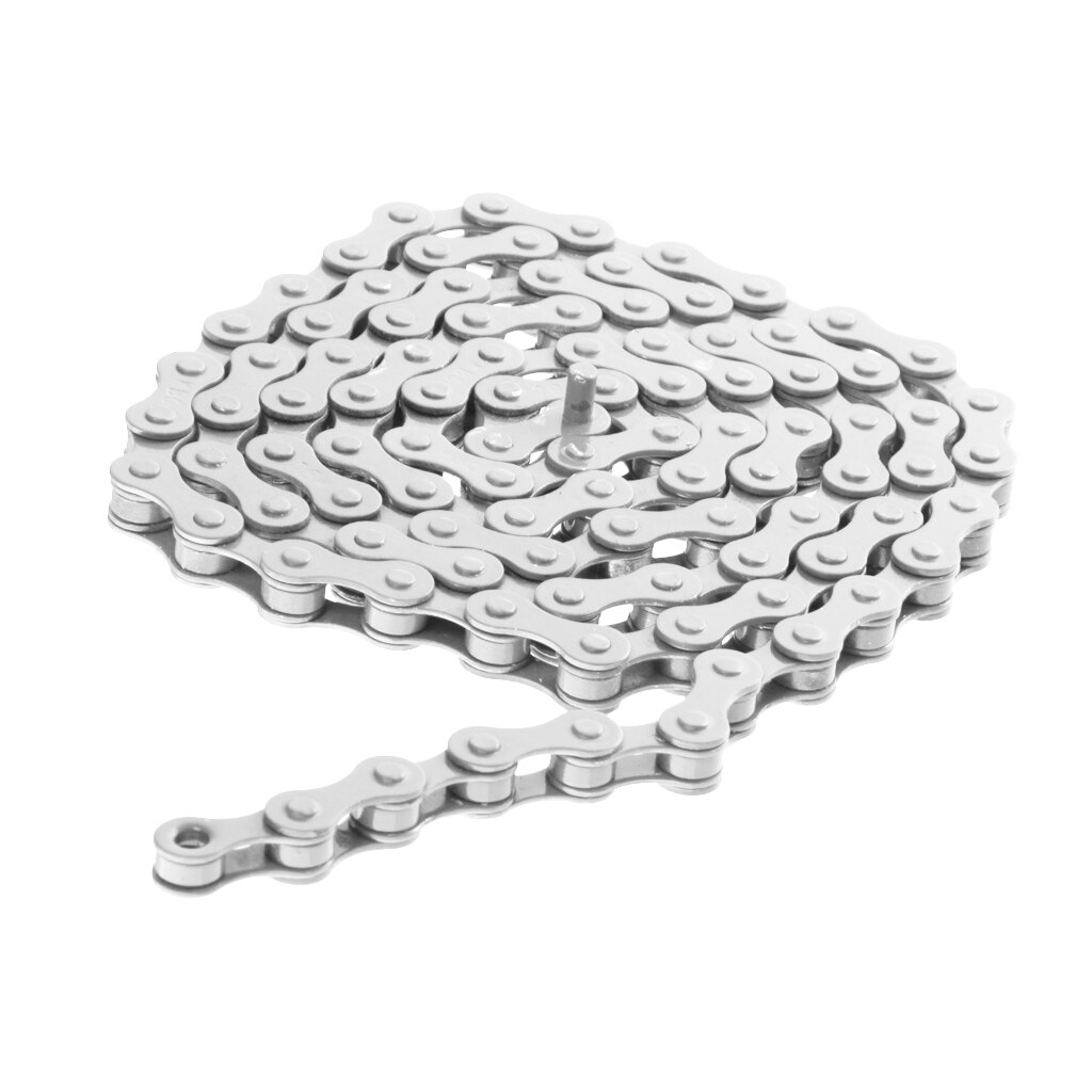 High Strength Steel Single Speed Bicycle Chain Anti-rust Bicycle Parts for MTB BMX Bike 1/2" x 1/8" 7 Colors: White
