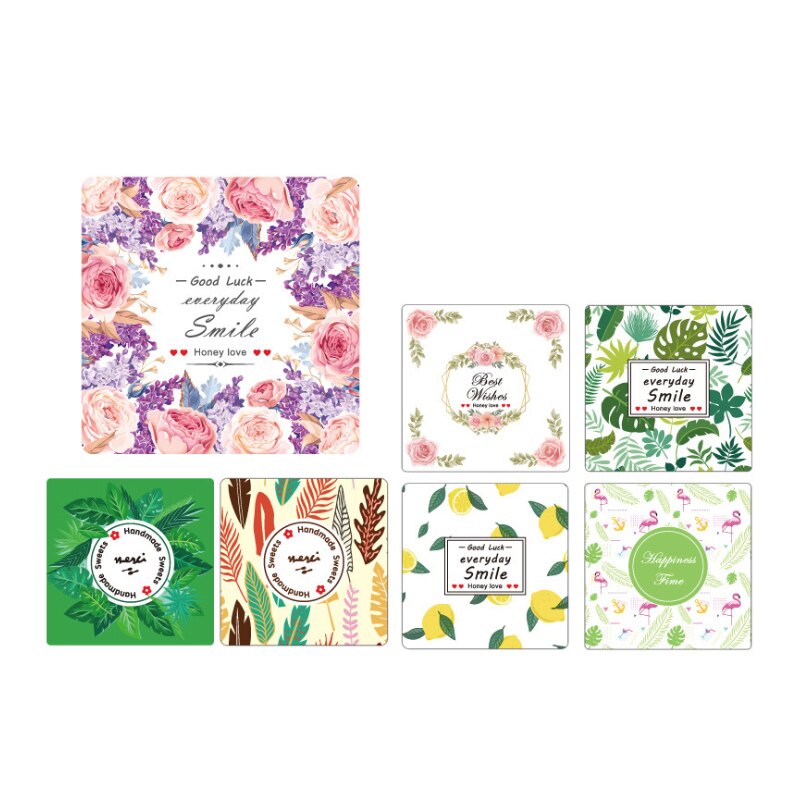 10packs/lot Plant Pudding cup Sticker Scrapbooking Material baking Label Handmade Decorative Sticker for Party