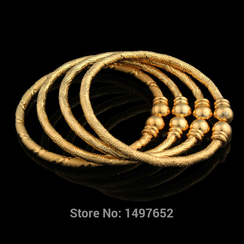 Bebê Pulseira de Ouro Jóias de luxo de Dubai Para Meninos Girls18k Gold Cor Etíope Crianças Bangles Jóias Pulseira