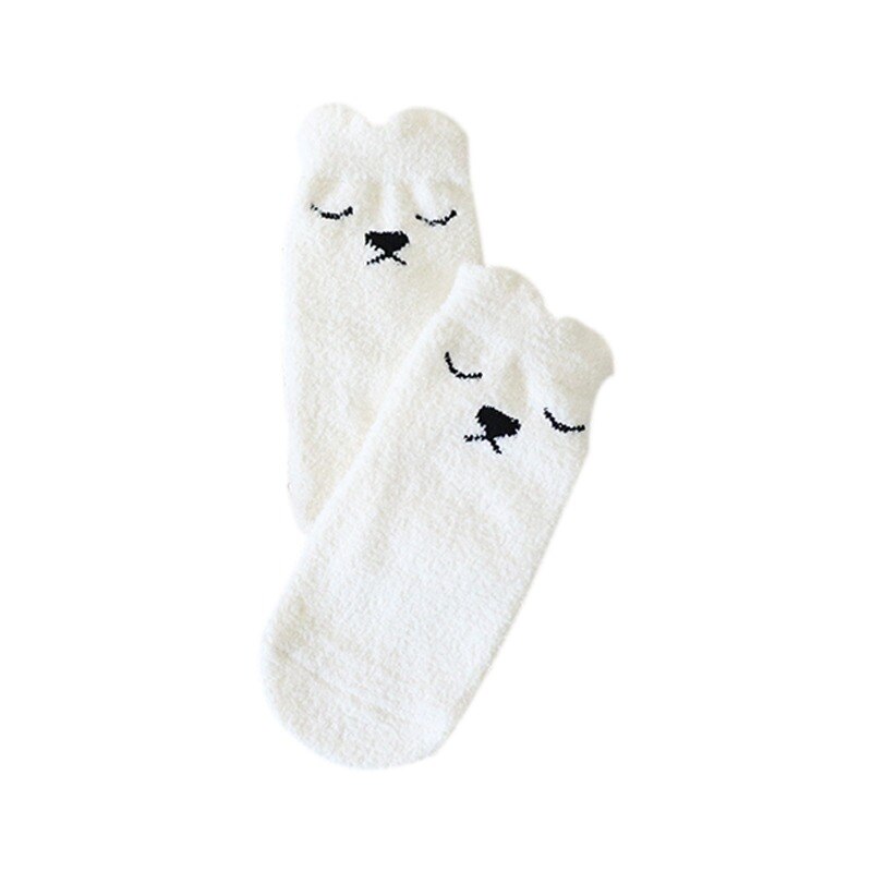 Baby Socks Coral Fleece Newborn Floor Socks Girl Cute Cartoon Pattern Kids Socks 1PCS: White / 0-2years old