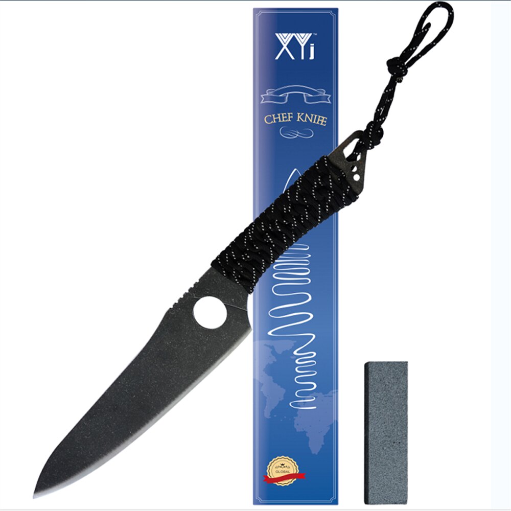 Cuchillo de cocina de acero de alto carbono para Chef, Piedra afiladora, caja de de 3,5 pulgadas, pelador de fruta, rebanador, lavado de piedra: D 3PCS 8 INCH