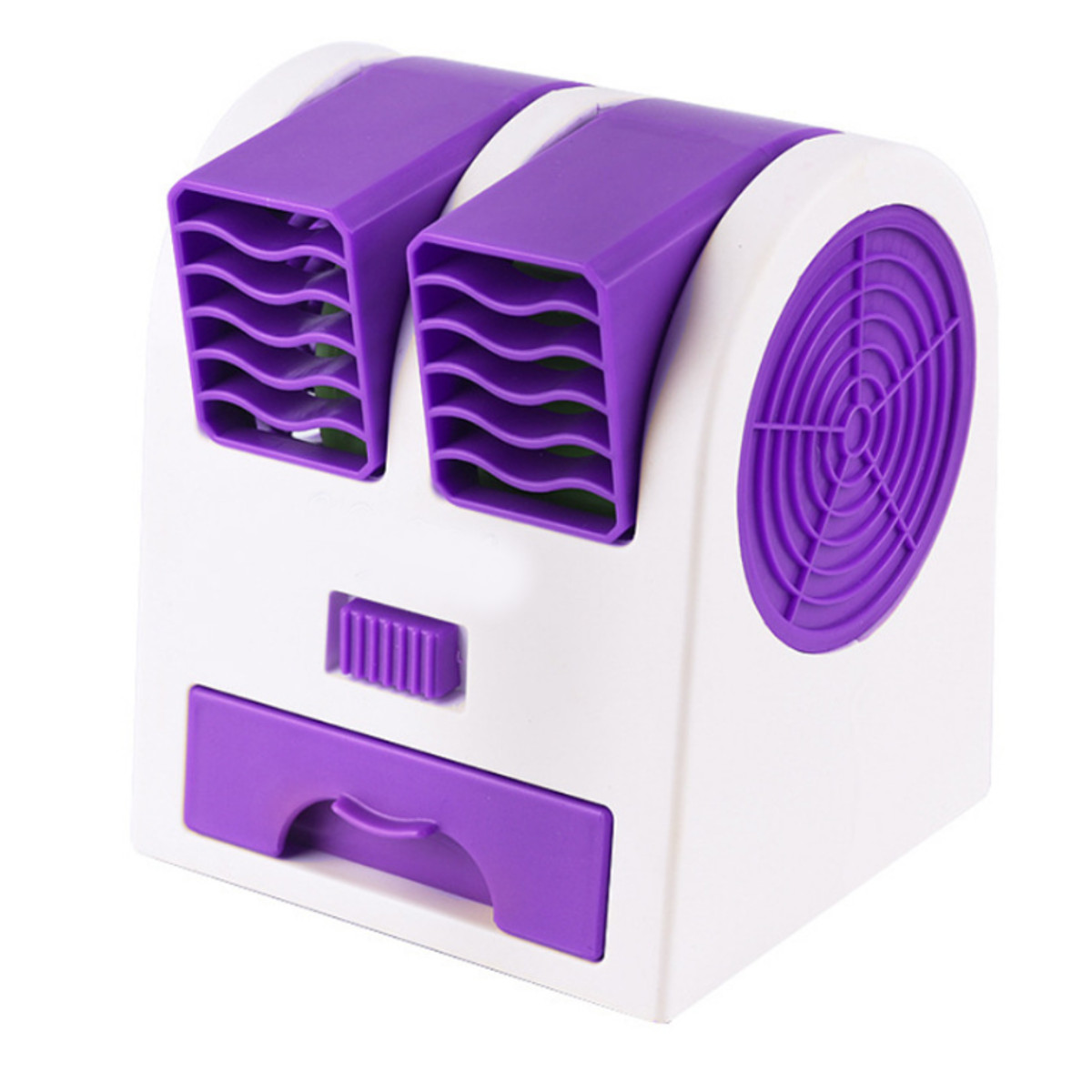 Mini bærbar klimaanlæg 6 farver lys conditioning luftfugter purifier usb desktop luftkøler fan med vandtank hjem 5v: Lilla