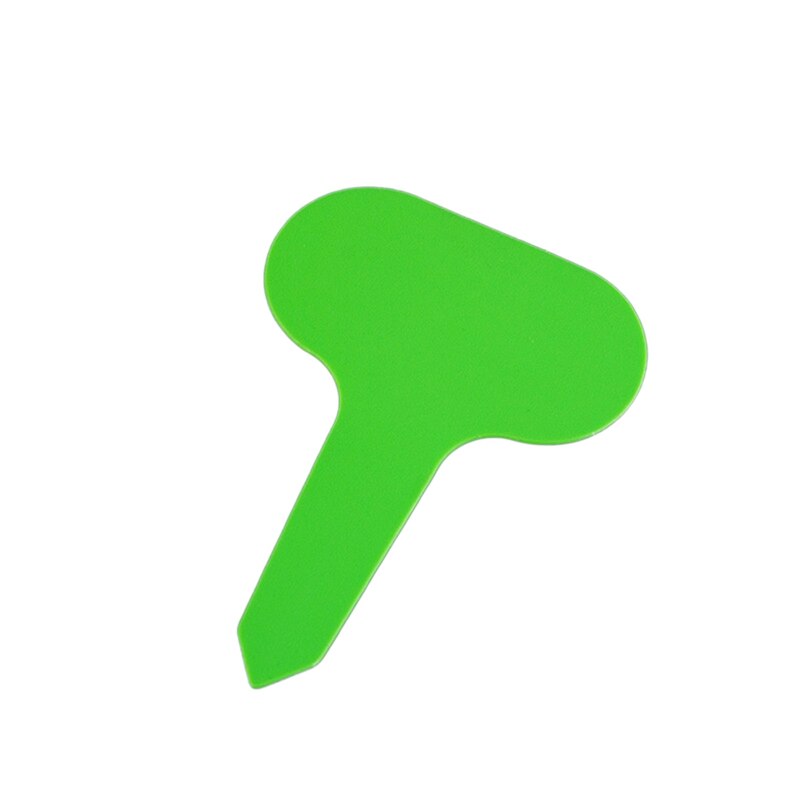 100Pcs T-Type Plant Markers Kleurrijke Pvc Plant Tags Tuin Kwekerij Label Plant Tags Waterdicht Tuinieren Tags Kas markers: Green