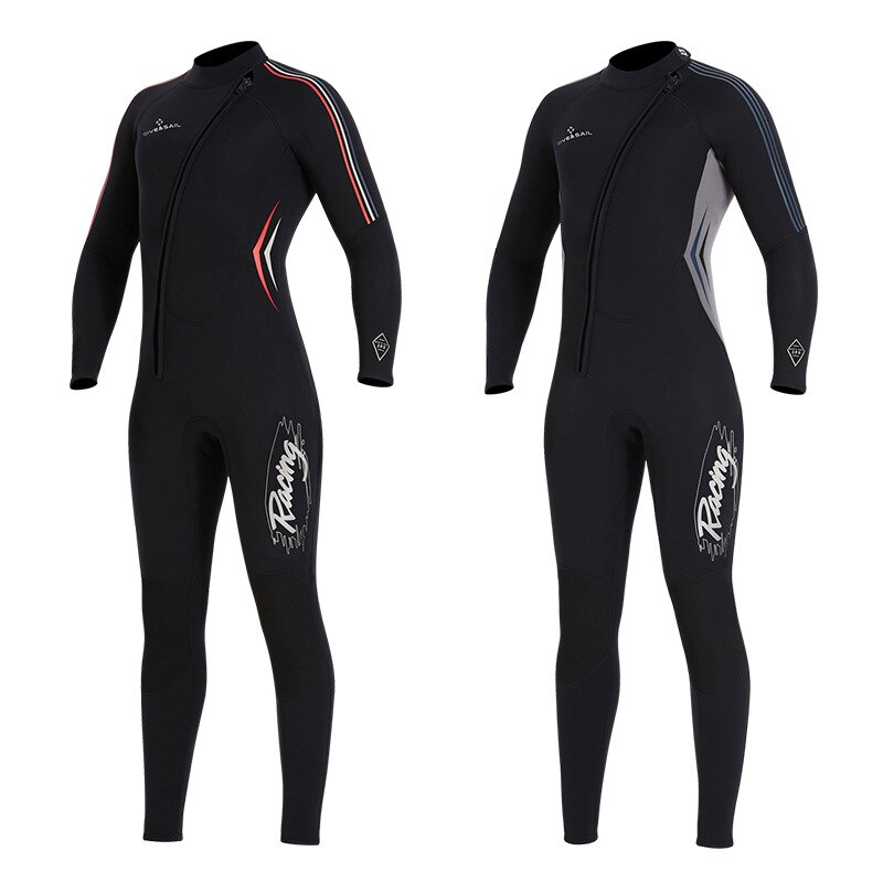 Uomo 3MM Neoprene Full-Body Scuba mute da sub calde cerniera anteriore surf Snorkeling pesca subacquea mute bagnate nuoto