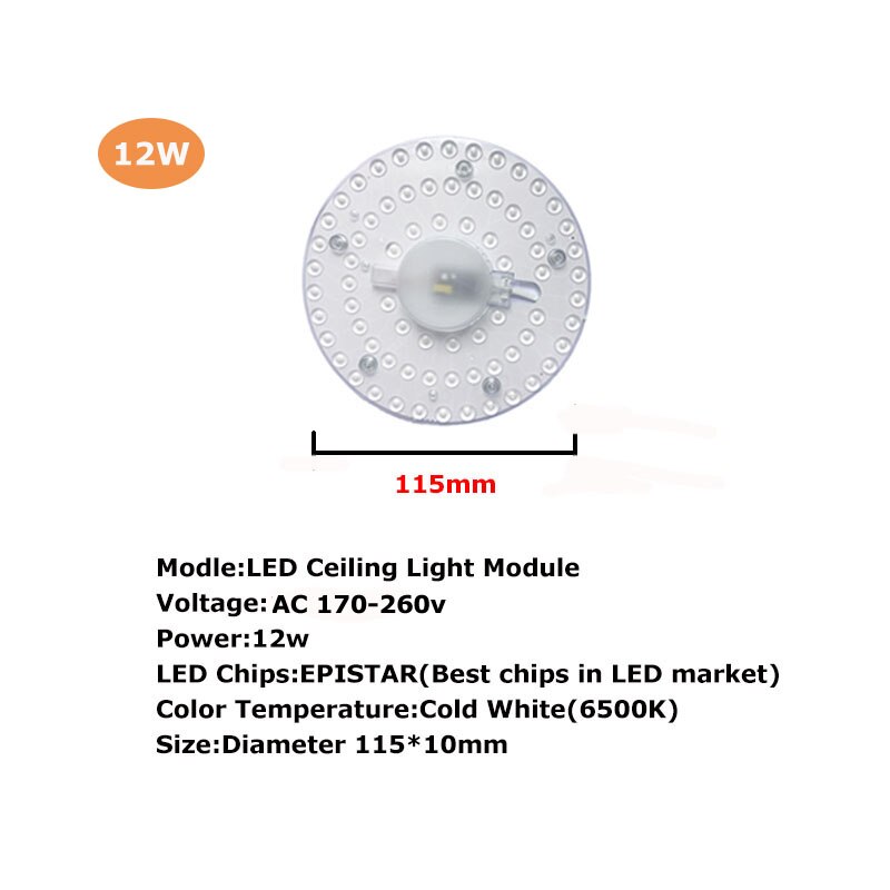 Loftlys modul led modul lys lamparas de techo luminaria de teto  ac 220v 12w 18w 24w 36w let at udskifte loftlys: 12w led modul lys
