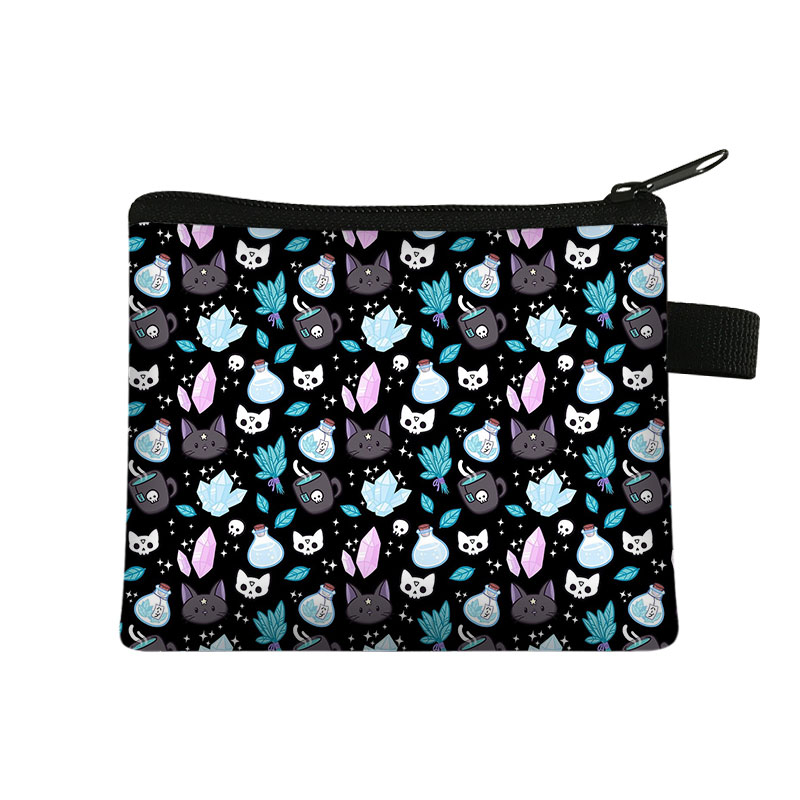 Simpatico gattino gatti/cuccioli stampa portamonete per adolescenti borse da scuola per bambini bambini donne per viaggio borsa portamonete d&#39;argento portatile: lqbxchongwu04