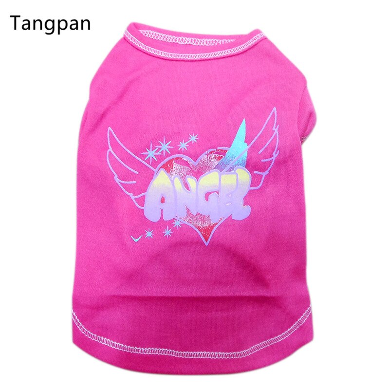 Tangpan hundskjorta sommar valpskjorta husdjurskläder: Ros ängel / L