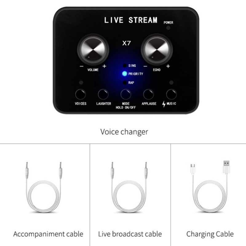 Voice Changer USB Sound Card for PC Laptop Live Broadcast USB Audio Card Interface External Sound Card Studio Record