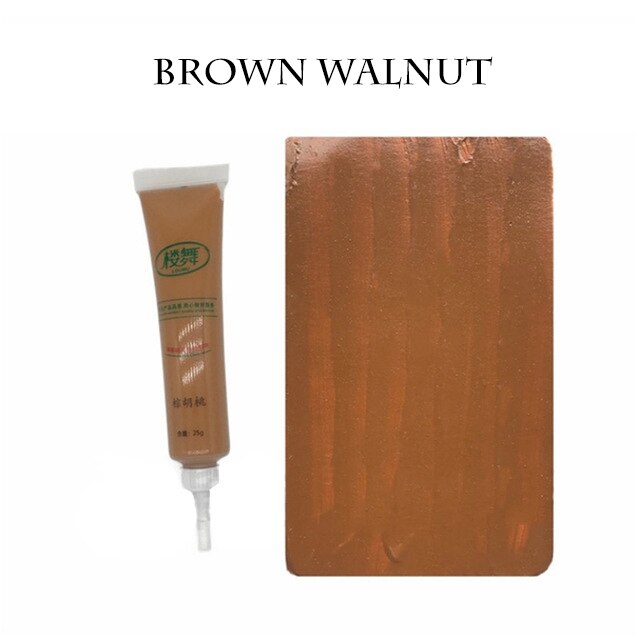DIY Wooden Furniture Scratch Repair Tool Wood Floor Touch Up Paint Pen Fill Remover Home Furnitures Paint Wax Scratches Fix Care: Brown Walnut