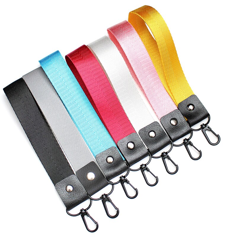 Telefoonband 8 kleuren korte lanyard voor sleutels usb-stick id-kaart mobiele telefoon universele klassieke polyester lanyards touw handband