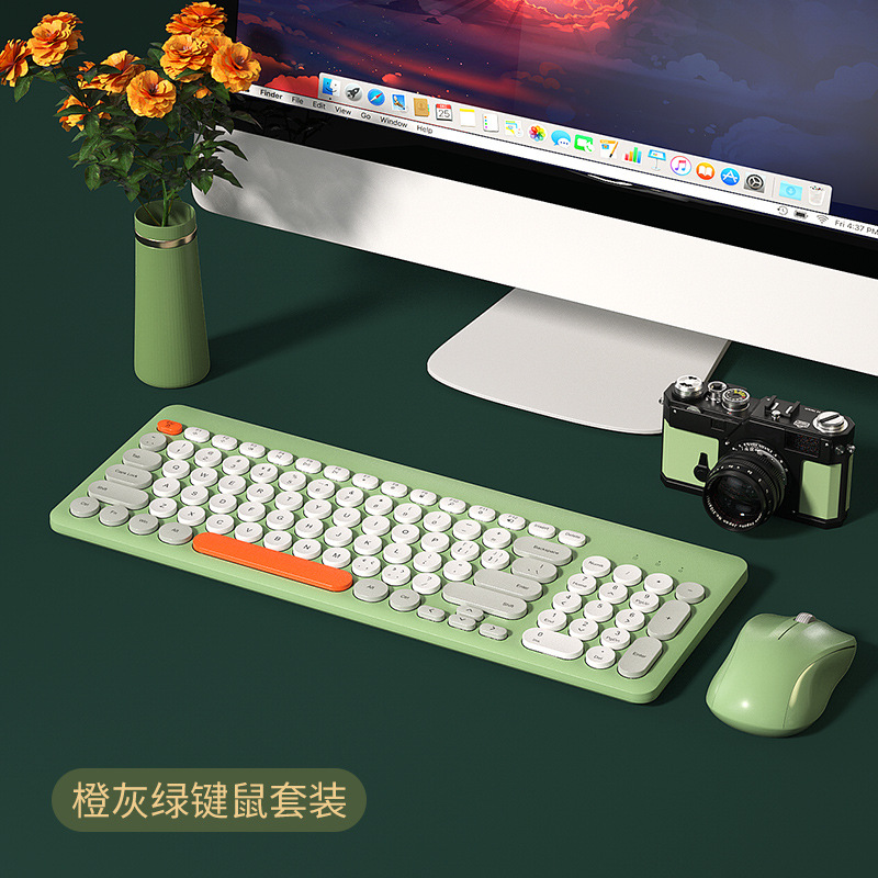 2,4G Drahtlose Tastatur Und Maus Kombination Tragbare Gaming Tastatur Mute-Taste Mini Tastatur Und Maus Kit PC Gamer LaptopUSB: Silber
