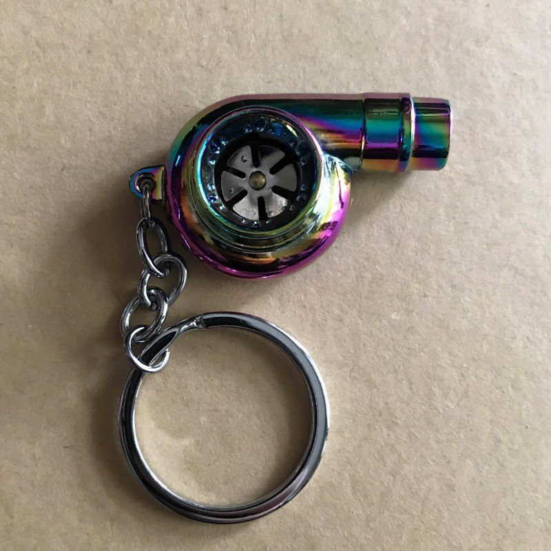 Turbo Keychain Auto Turbolader Schlüsselring Mini Schlüsselring Aktivität freundlicher Schmuckstücke Auto schlüsselring Auto keychain Auto Styling: Regenbogen