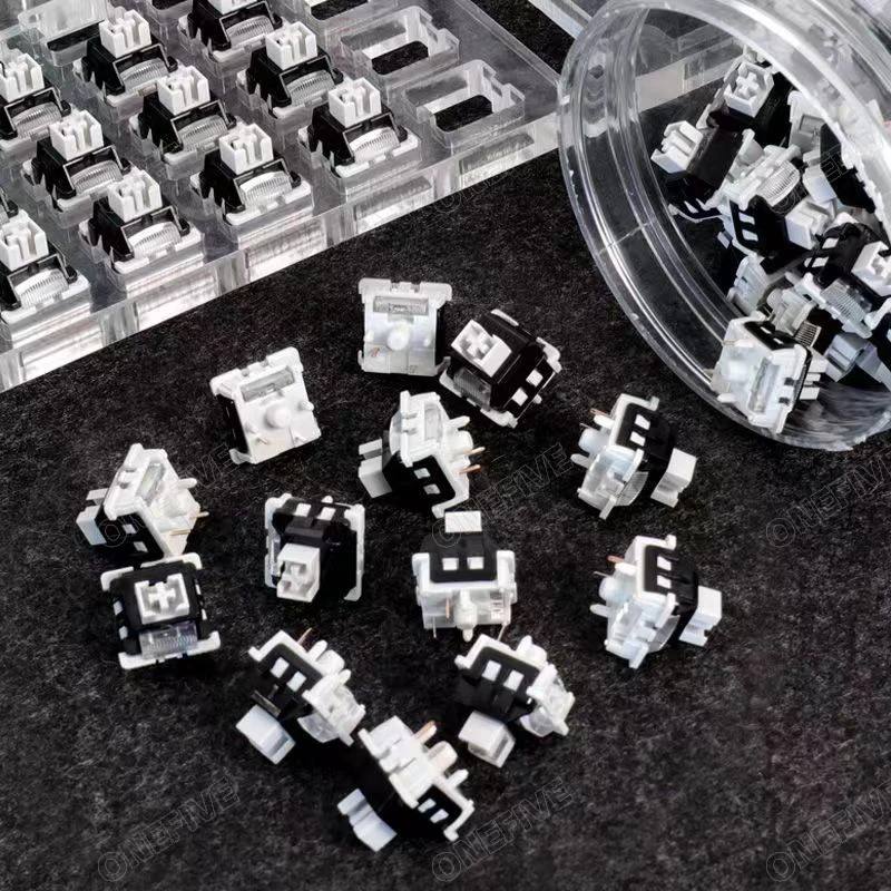 LEOBOG GrayWood V4 przełączniki liniowe POM HIFI do niestandardowego zestawu klawiatury mechanicznej 5Pin z kolumną przewodnik światła DIY GMK67