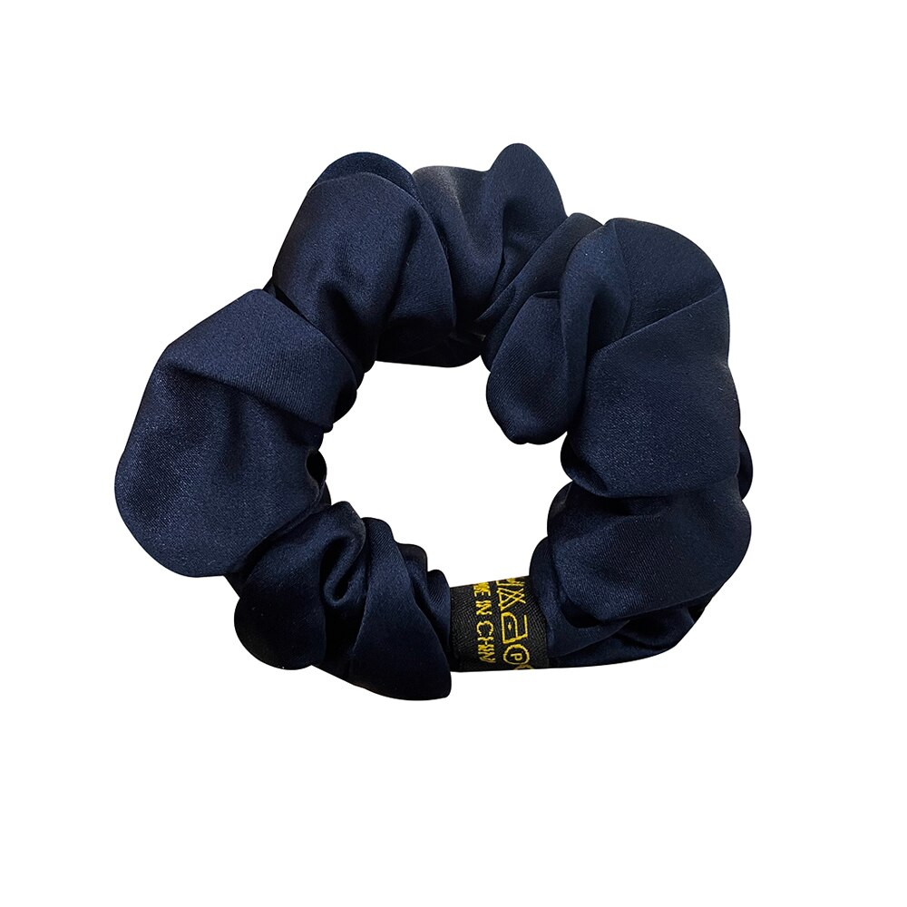 neue 100% Reine Maulbeere die Seide Große Krawatte Haar Seide Einfache Reine Farbe retro Haar Bands Für Frauen Haar Krawatte seil Zubehör Mädchen: Marineblau