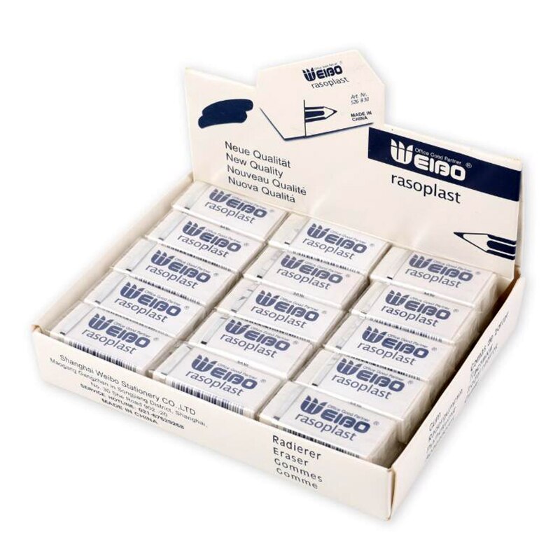 3 Sizes Rubber Eraser For School Stationery Store Pencil Eraser School Supplies 20/30/40pcs/box