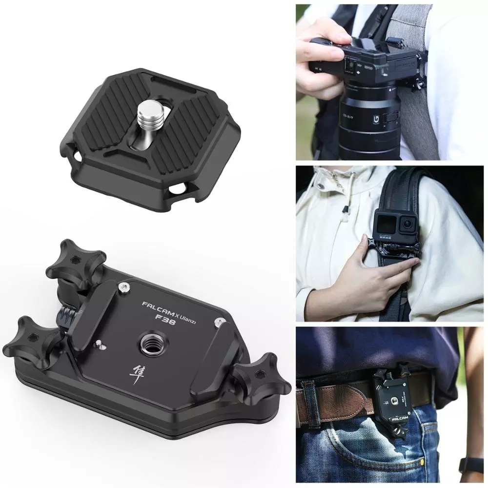 Ulanzi-Sistema de correa de liberación rápida Falcam F38, Clip Universal para cámara DSLR, placa de liberación rápida, adaptador de montaje deslizante para trípode