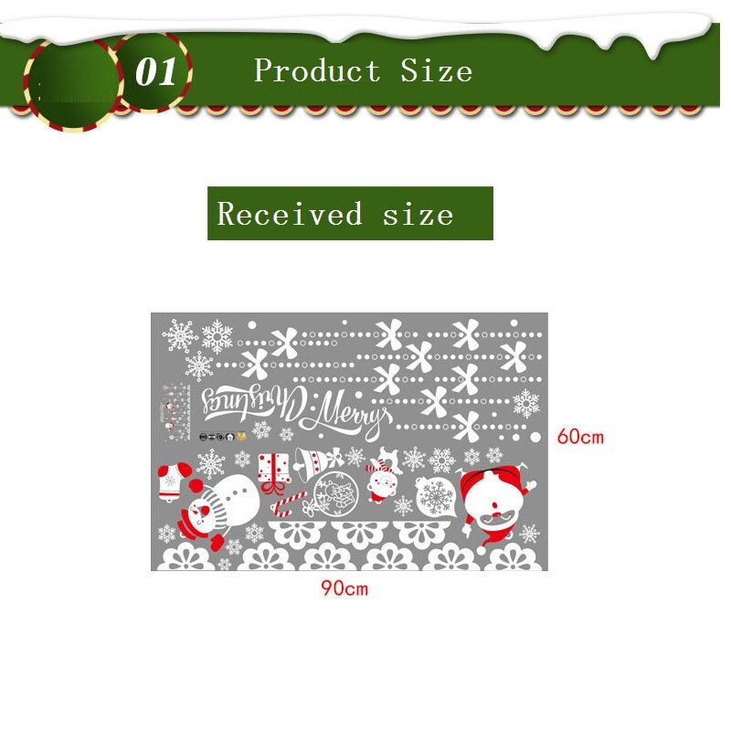 Kerst Thema Venster Etalage Stickers Moderne Kunst Muurschilderingen Thuis Decoratie Cartoon Sneeuwpop Muurstickers