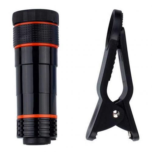 Voor Smartphone 8X 12X Mobiele Telefoon Camera Lens Telelens Externe Telescop Met Clip Met Universele Clip Universele: Black 12X