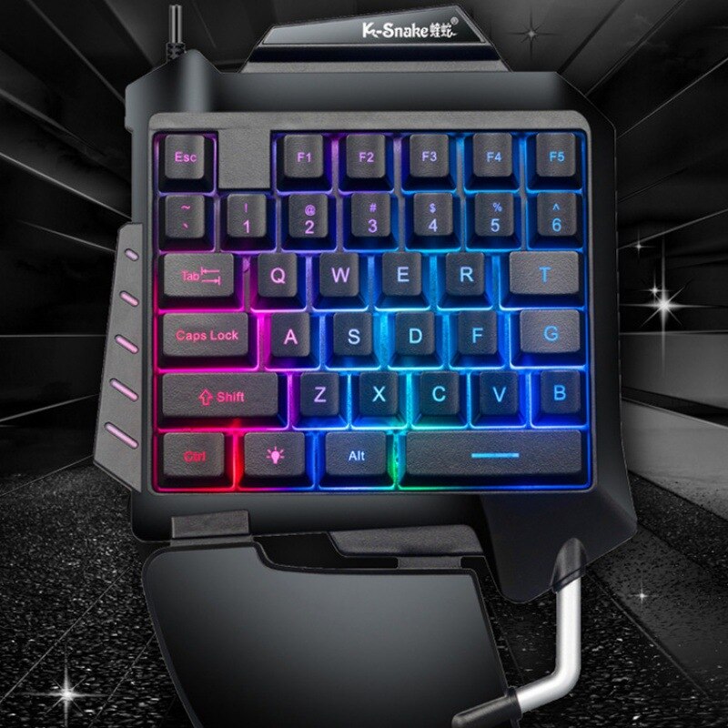 XNCORN Phone Keyboard 35keys One-handed Keyboard Colorful Mechanical Keyboard For Phone PC USB Interface Mobile Game Keypad