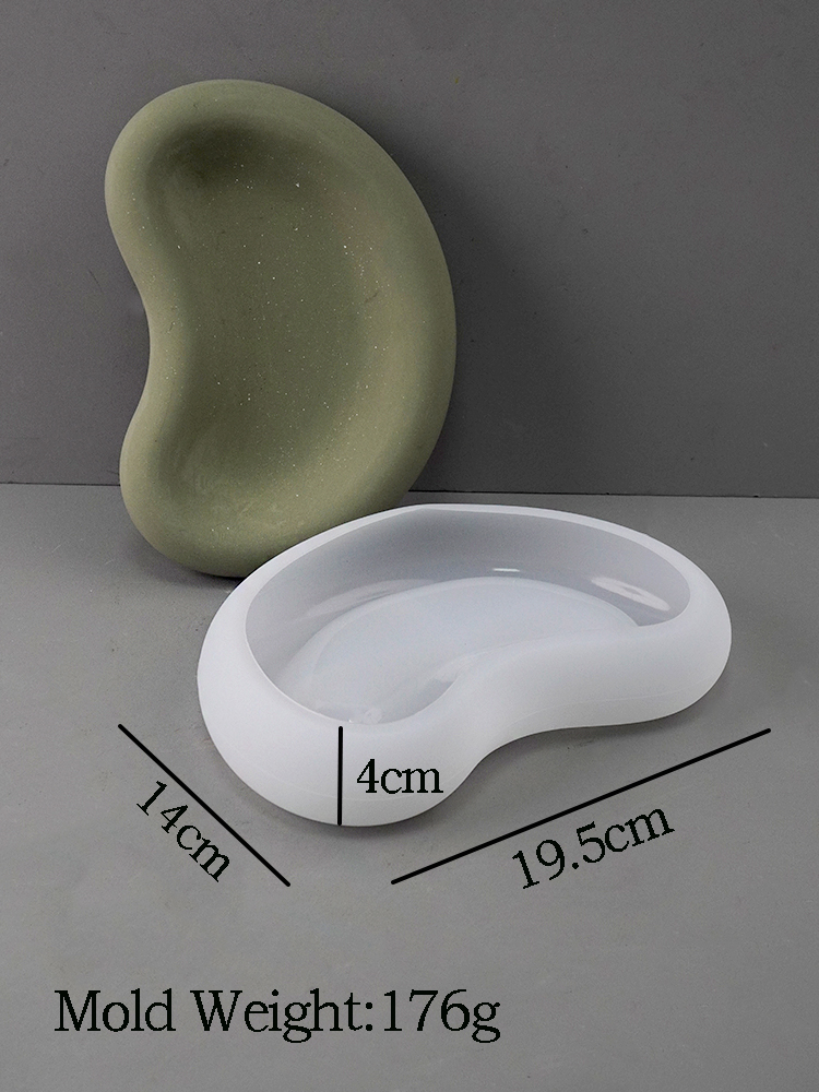 Bandeja de almacenamiento creativa con forma de guisante, molde de silicona artesanal, yeso hecho a mano, resina de hormigón, plato de exhibición de joyería, moldes artesanales para decoración del hogar: Default Title