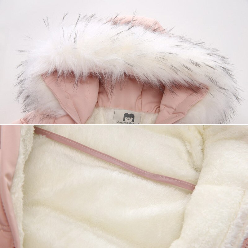 Baby Meisjes Kleding Pluche Voering Baby Romper Winter Dikke Peuter Overalls Baby Boy Jumpsuit Fur Hooded Onesie