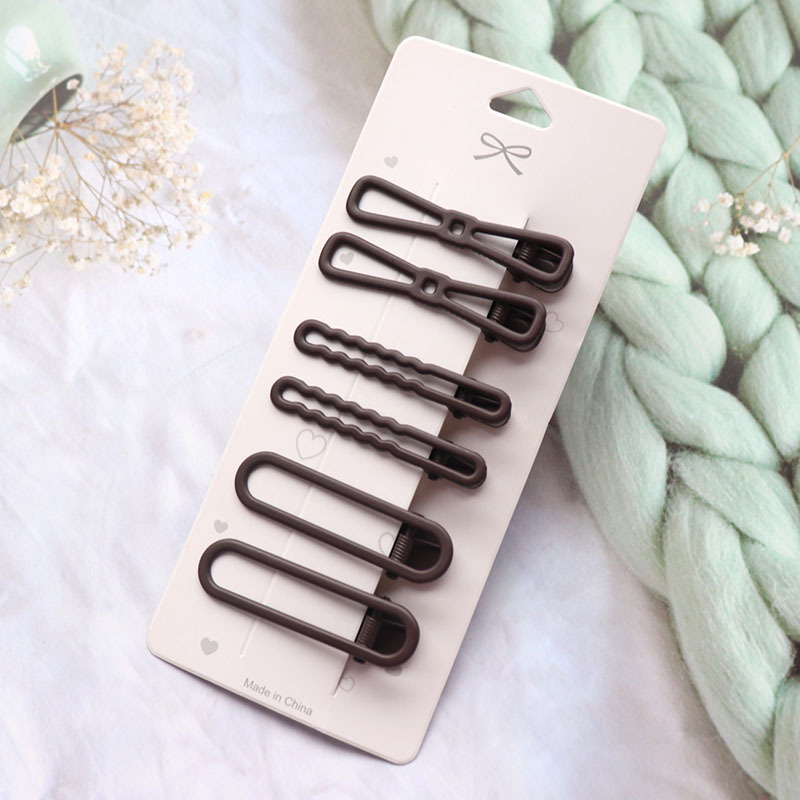 Accesorios de pinza para el cabello para mujer Pinzas Para El Cabello Pince Cheveux para niñas Pelo coreano lindo lado marrón Mujer Pins: Negro