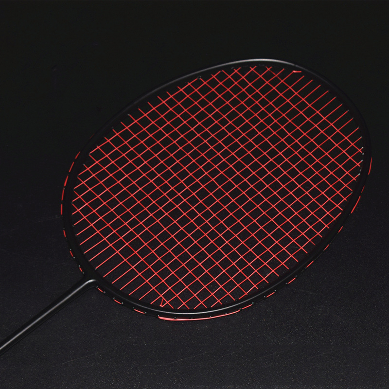 4U/5U Professionele Carbon Geïntegreerde Badminton Racket Ultra Licht Multicolor Enkele Shuttle Racket Voor Game Training -40: Black Red 5U