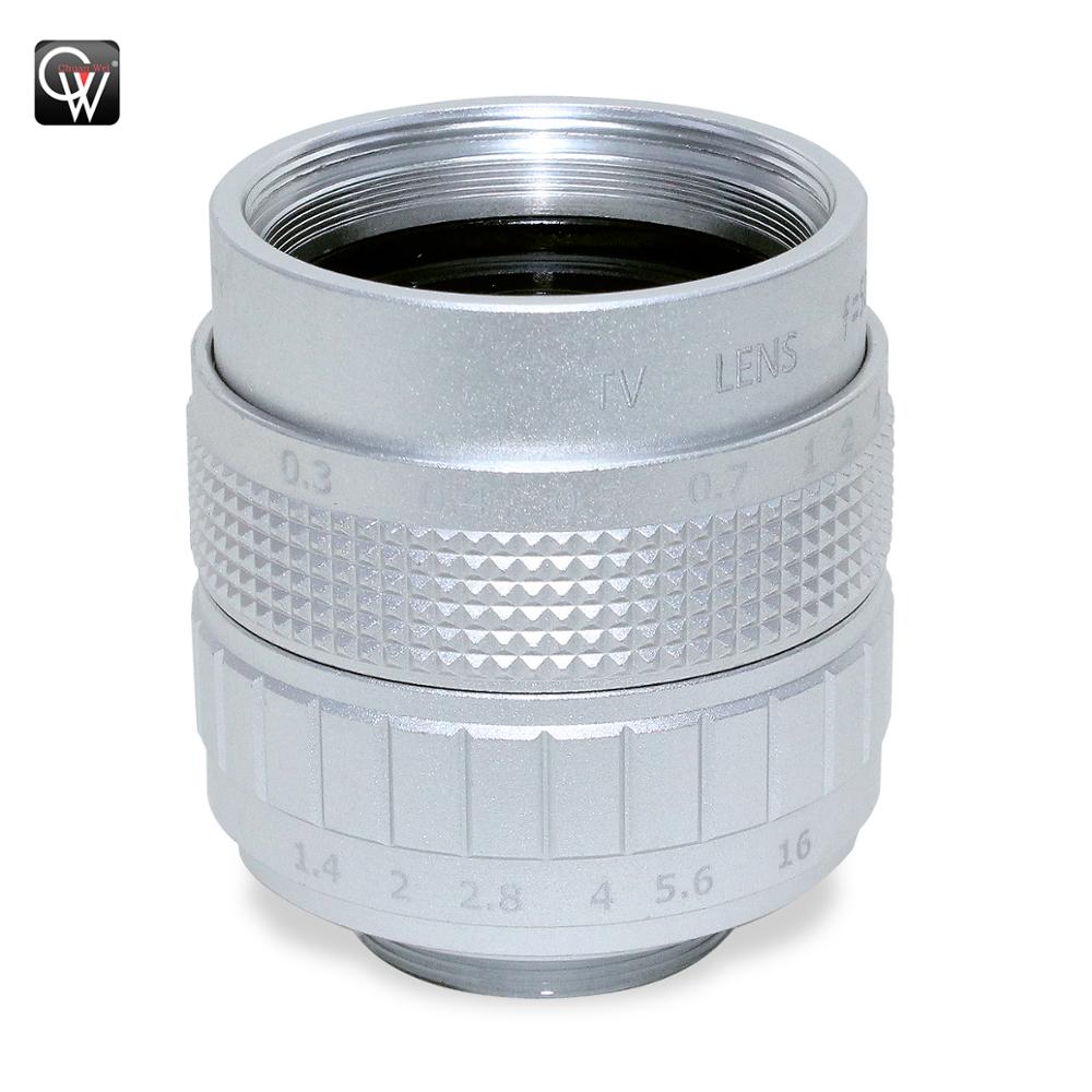 50mm f/1.4 2/3 CCTV Lens C Mount CCTV Lens features alloy casing with lens