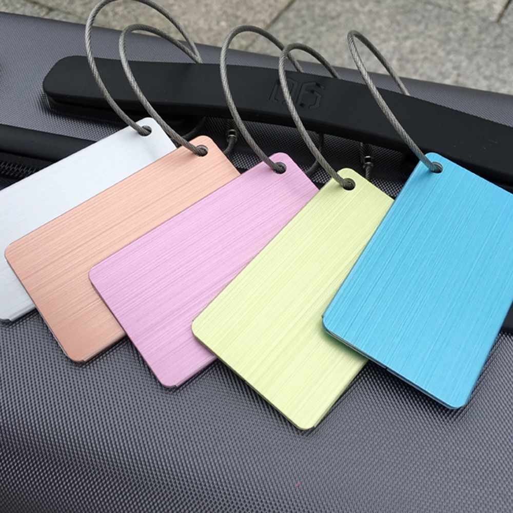 Draagbare Bagage Tags Aluminium Tag Koffer Id Naam Adres Houder Vliegtuig Bagage Boarding Label Kaart Reizen Accessoires