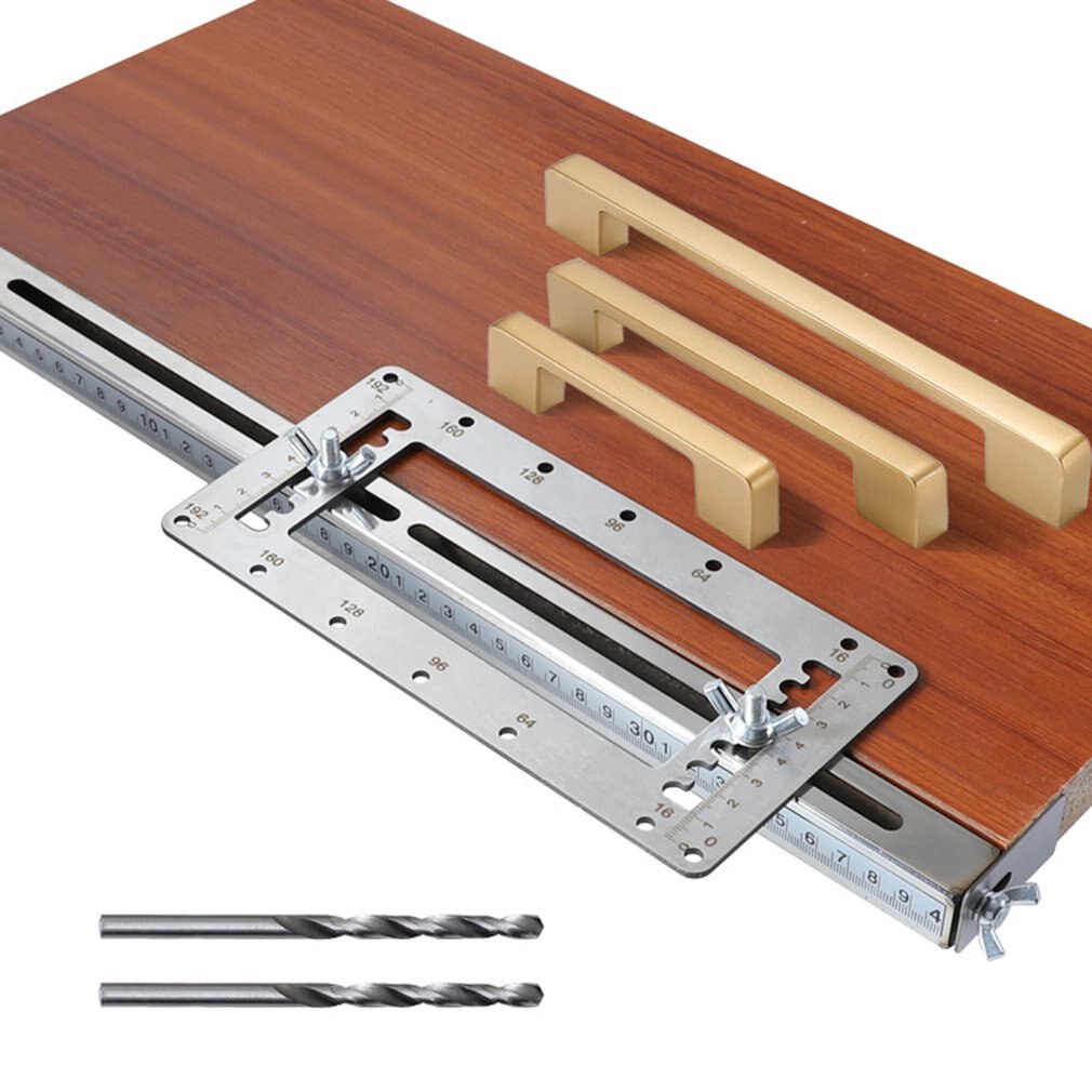 Hole Handle Punch Locator tool Woodworking Pocket Jig Set Wardrobe Door Cabinet Positioner Drill Guide Sleeve Hardware Jig
