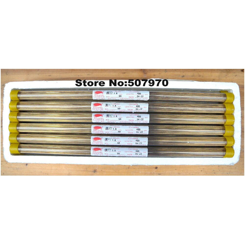 Tubo de electrodo de latón de un solo orificio Ziyang OD1.8 * 400mm para perforadora EDM