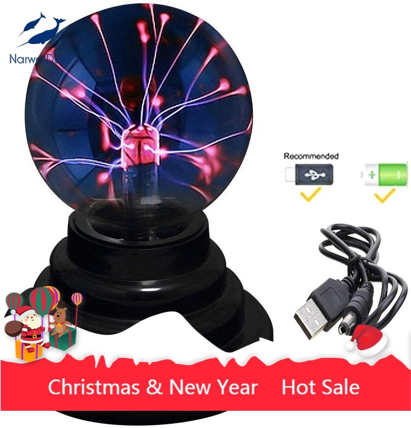 Plasma boule lampe statique électricité tactile sensible magique lumière Globe lumière maison bureau voiture décoration USB batterie alimenté