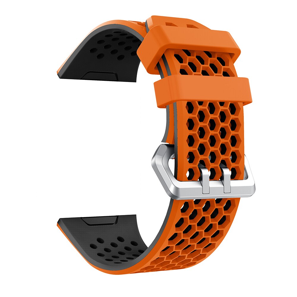 YAYUU Silicone Wrist Strap For Fitbit Ionic Smart Watch Band Breathable Replacement Watch Strap For Fitbit Ionic Bracelet: Orange and black