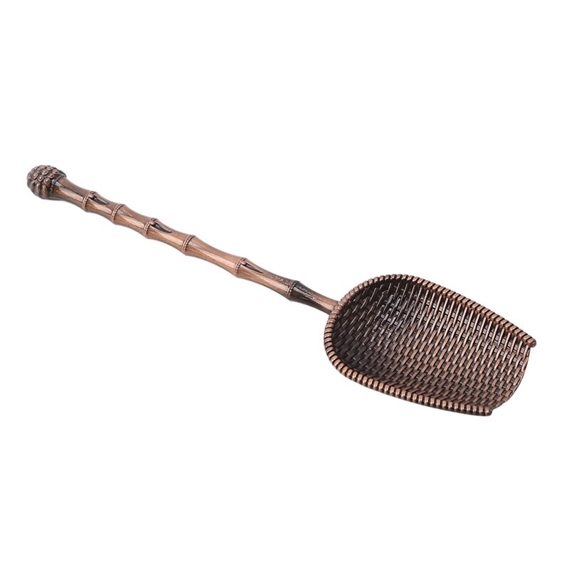 Mini cucharas de té Retro de cobre, cuchara de sal y azúcar de , accesorios de té chinos Kongfu, vajilla: Bronze