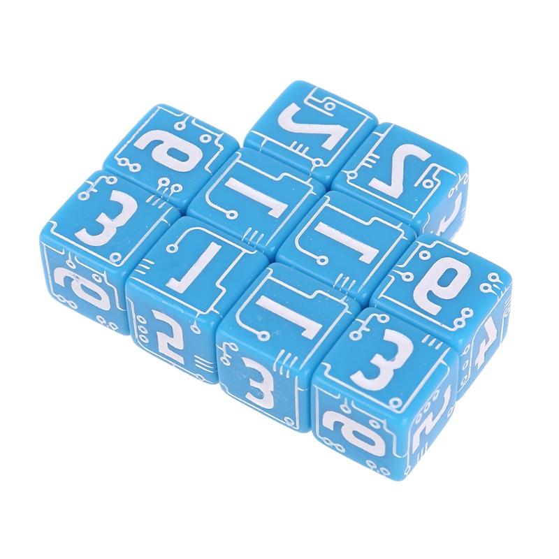 10 Stks/set 6-Zijdig Lijn Dices Kralen Blank Desktop Tafel Board Role Playing Games E56D: Blue