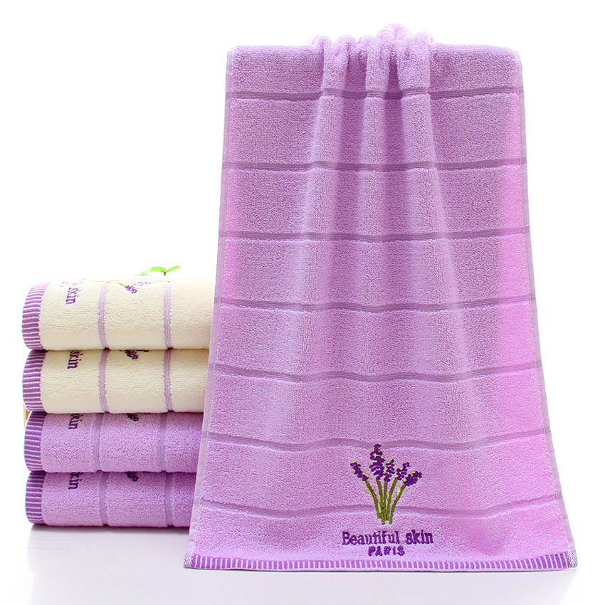 Zachte Lavendel Handdoek Set 100% Katoen Afdrukken Bad Schoonheid Gezicht Handdoek Hotel Spa Handdouche Handdoek Voor Volwassen Kid Thuis toalla De Ducha: Purple / 3pcs Towel Set