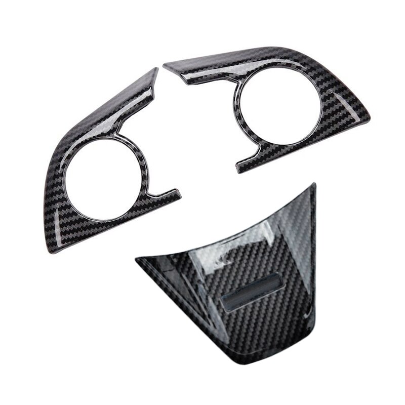 1 set koolstofvezel stuurwielknopframe-afdekking voor toyota camry