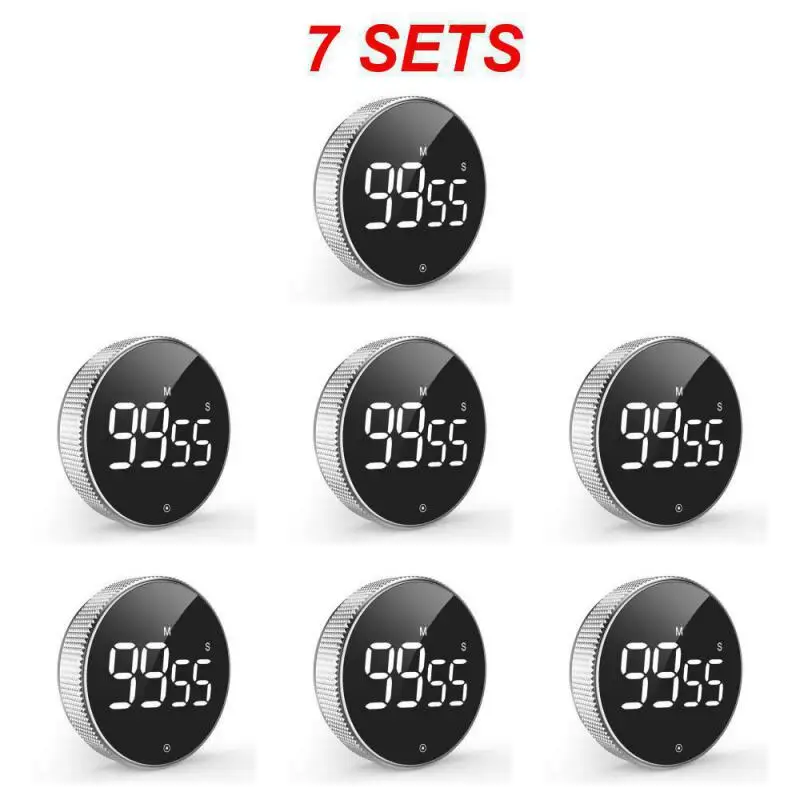 Magnetische Stoppuhr, LED-Digitalanzeige, Timer, Küche, Studie, Countdown, leiser Timer, selbstgeregelte rotierende elektronische Kochuhr: Rosa