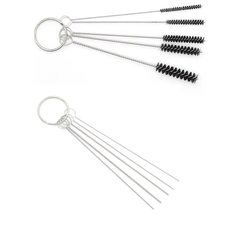 Kits de limpieza de cables para coche, motocicleta, ciclomotor, Scooter, ATV, chorros de carburador, herramienta de limpieza, chorro de suciedad de carbono, agujas de cepillos para quitar: Multicolor