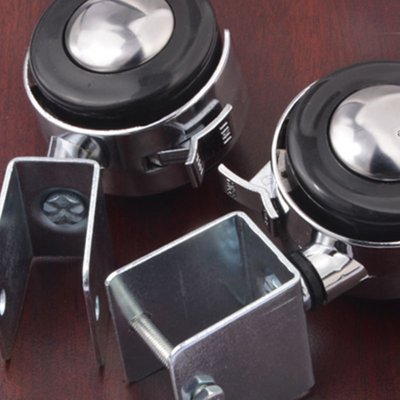 4Pcs 2 Inch Crib Casters Cabinet Clamp with Brake Wheels Nylon Furniture Hardwar