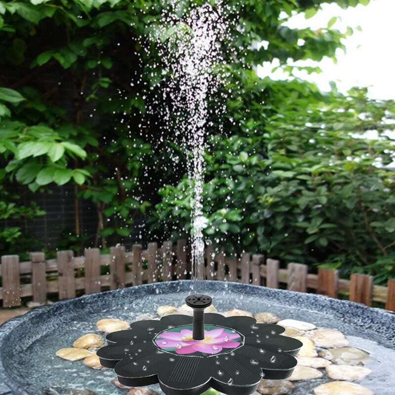 Mini-fontein op zonne-energie, drijvende tuinfontein, lotusbloemfontein, zonne-waterpomp, binnenplaats, zwembadaccessoires
