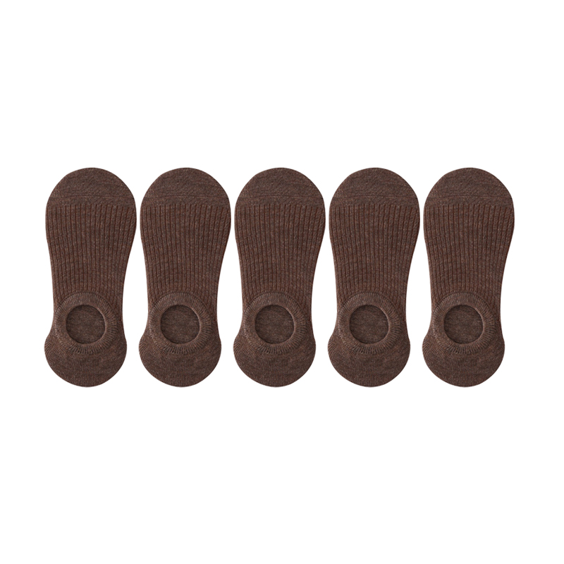 5 pares de zapatillas de calcetín para mujer, calcetines invisibles finos y transpirables de verano de colores sólidos, calcetines cortos invisibles de silicona antideslizantes: Oro