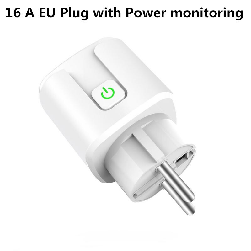 16A Wifi Smart Home Plug With Power Monitor Wifi Wireless Smart Socket Outlet With Google Home Alexa Voice Control