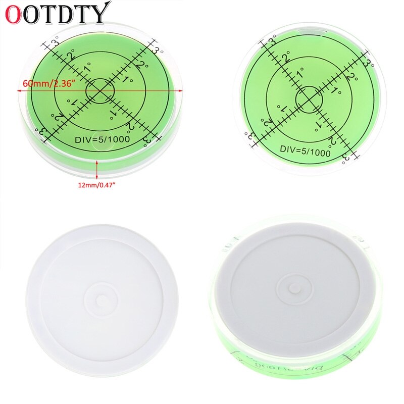 OOTDTY 60mm Large Spirit Bubble Level Degree Mark Surface Circular Measuring Bulls Eyes