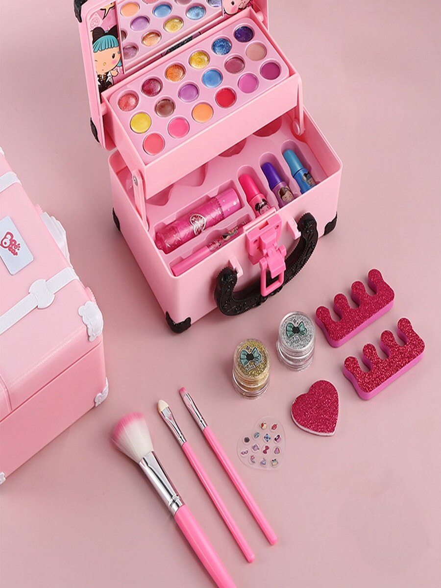 Kinder Make-Up Spielzeug Set Kosmetik Kit Spielzeug Pretend Spielen Für Mädchen Prinzessin Make-Up Dressing Box Sets Ungiftig