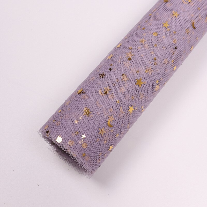 Flower Packing Gauze 5 Yards/roll Bronzing Gauze DIY Korean Style Floral Gauze: Purple