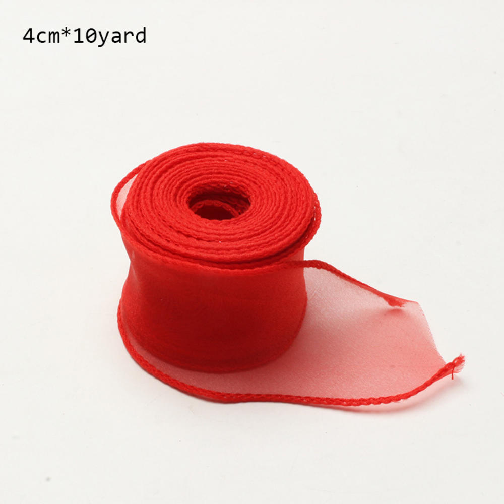 10Yards/Roll Chiffon Silk Ribbon Organza Satin For DIY Craft Wrapping Decoration Wedding Bouquets Wreath Sewing Supplies: Nickel-Free White