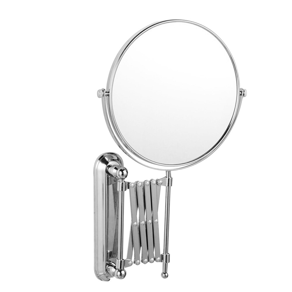 6 Inch 3X Magnifying Round Wall Mirror Two-Sided Retractable Bathroom Mirror 360 Degree Swivel Makeup Mirror